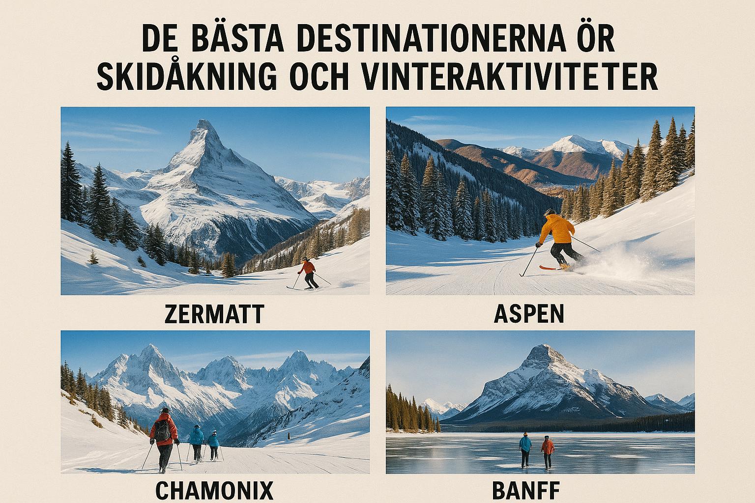 De bästa destinationerna för skidåkning och vinteraktiviteter