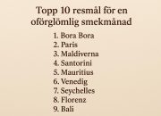 Topp 10 resmål för en oförglömlig smekmånad